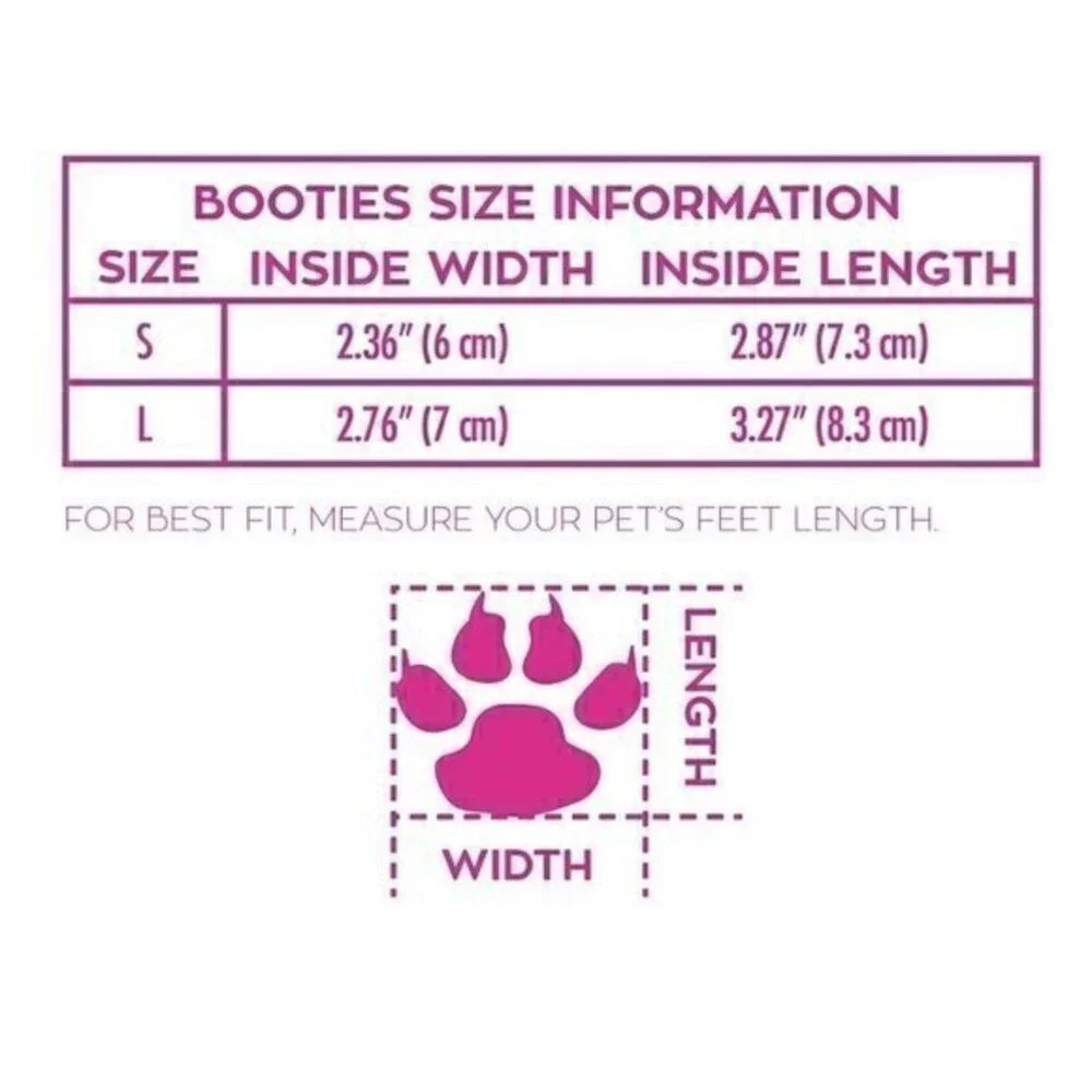 NWT Justice Reflective Booties For Pets‎ Black Silver Dogs Cats Size S